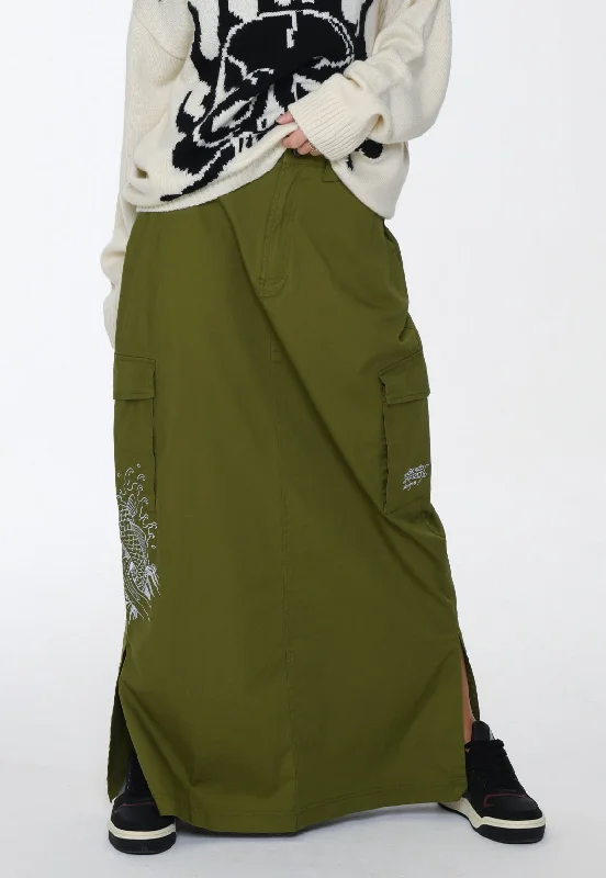 Flash Deals – Act Quickly!Flash Deals – Act Quickly!Womens Koi Wave Cargo Skirt - Green