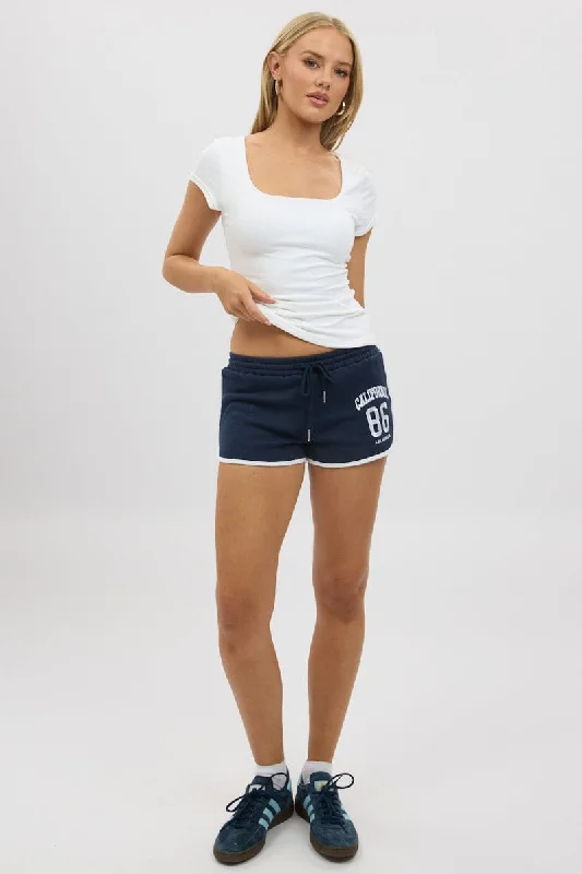 Hurry, Sale Ends Soon!Hurry, Sale Ends Soon!Blue Track Shorts Elasticated