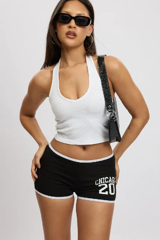 Crazy Discounts Inside!Crazy Discounts Inside!Black Shorts Contrast Binding