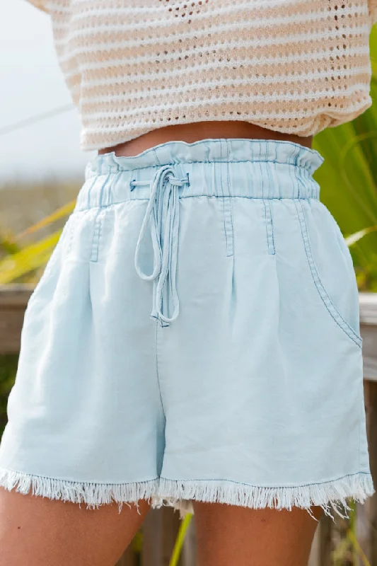 Limited Edition, Limited Price!Limited Edition, Limited Price!Finally Here Light Wash Chambray Frayed Hem Shorts SALE Limited Edition, Limited Price!Limited Edition, Limited Price!Finally Here Light Wash Chambray Frayed Hem Shorts SALE