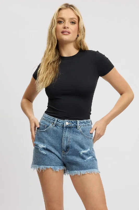 Unmissable Offers Await!Unmissable Offers Await!Denim Relaxed Shorts High Rise