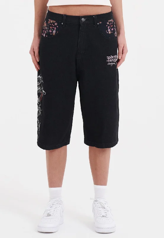 Limited Deals, Unlimited Savings!Limited Deals, Unlimited Savings!Womens Grey Dragon Relaxed Denim Jorts Shorts - Black Limited Deals, Unlimited Savings!Limited Deals, Unlimited Savings!Womens Grey Dragon Relaxed Denim Jorts Shorts - Black