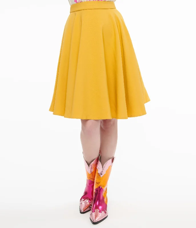 1950s Mustard Swing Skirt