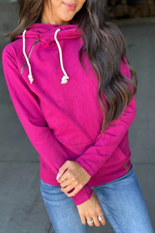 Ampersand Ave DoubleHood Sweatshirt in Magenta