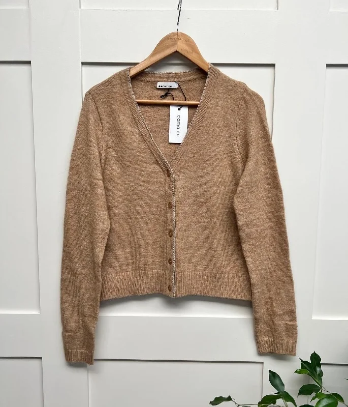 Camel Metallic Edge Cardigan