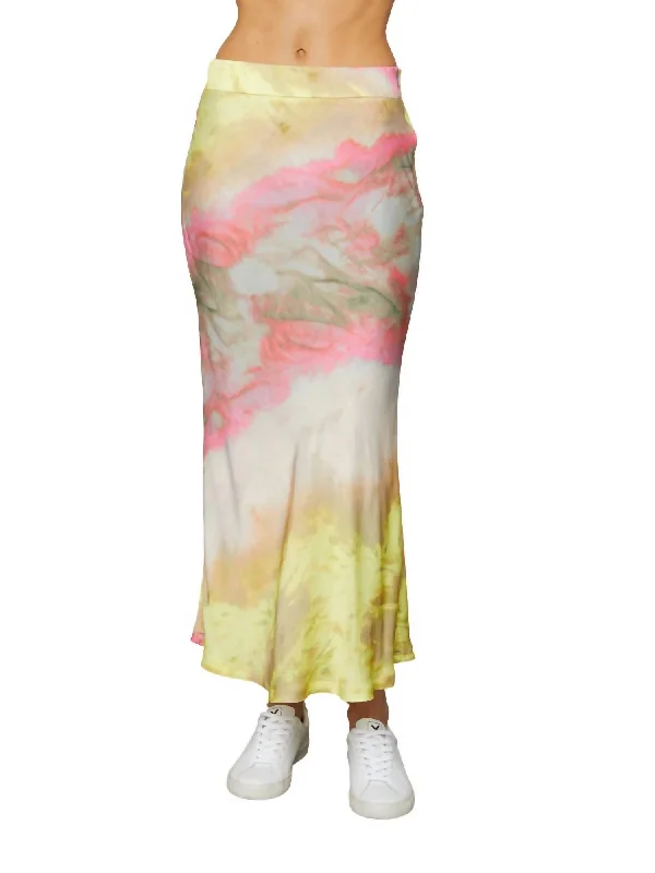 Clapton Skirt In Pink Citron Tie Dye