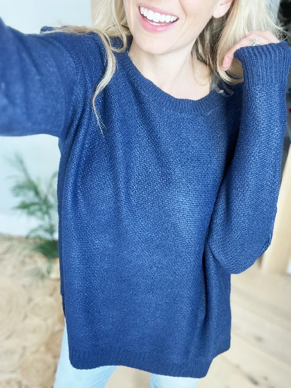 Not Nothing Crew Neck Sweater in Navy