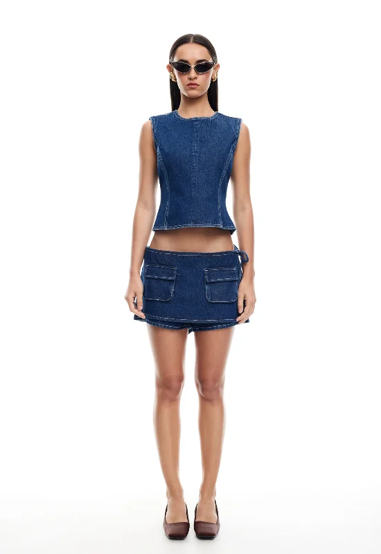 COUNTRYSIDE SKORT - BLUE DENIM