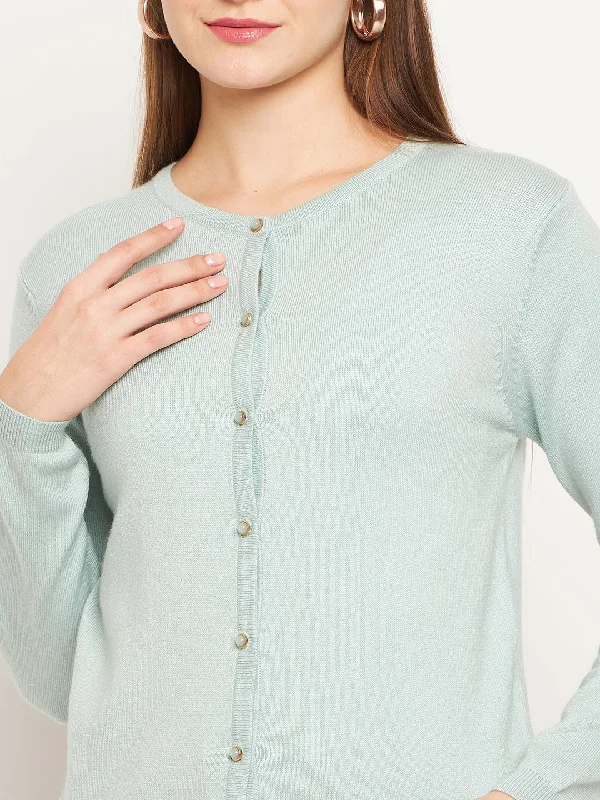 Madame Mint solid Cardigan