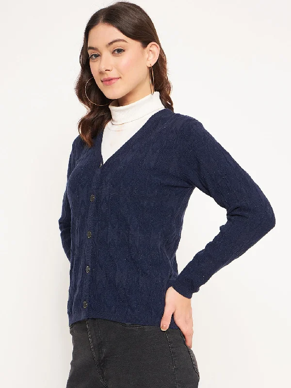 Madame Navy V-Neck Cardigan