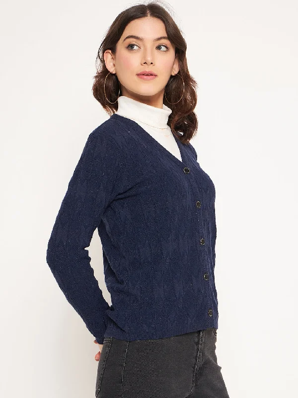 Madame Navy V-Neck Cardigan