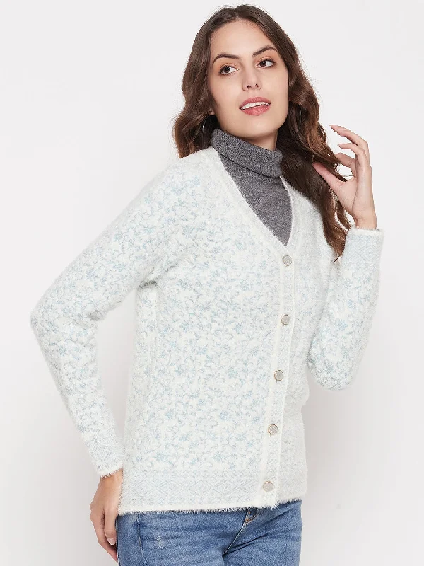 Madame Women Solid Sky Cardigans