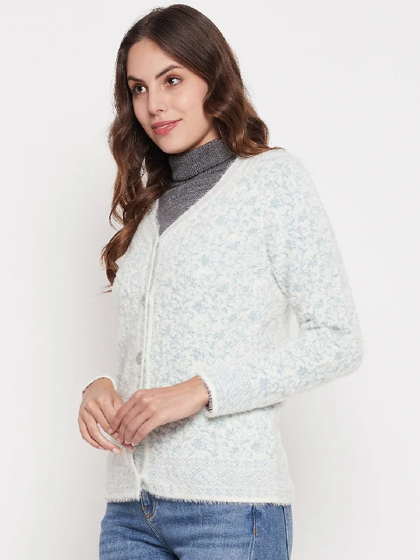 Madame Women Solid Sky Cardigans