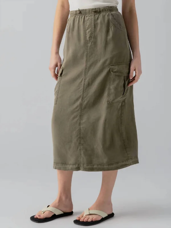 Parachute Skirt In Burnt Olive