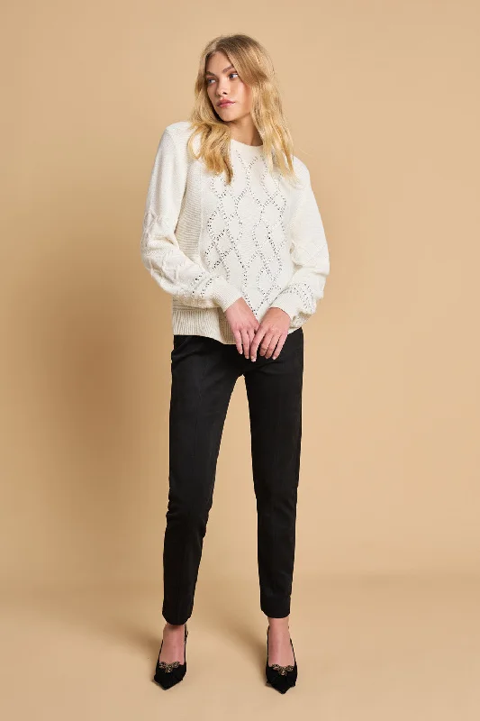 Cable Knit Diamante Jumper