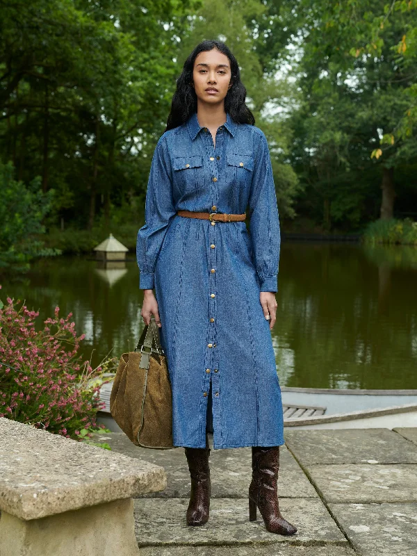 Long Sleeve Denim Shirt Dress