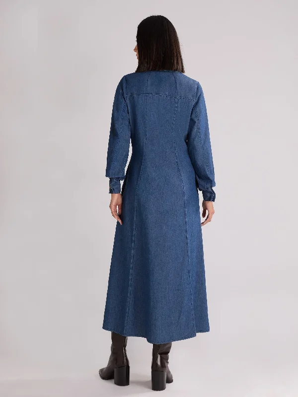 Long Sleeve Denim Shirt Dress