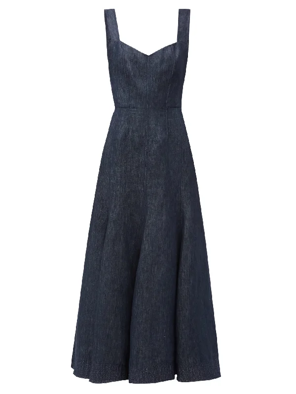 Virginia V-neck denim dress