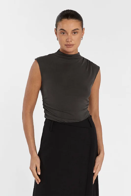 BOSTON SLATE RUCHED MODAL TOP