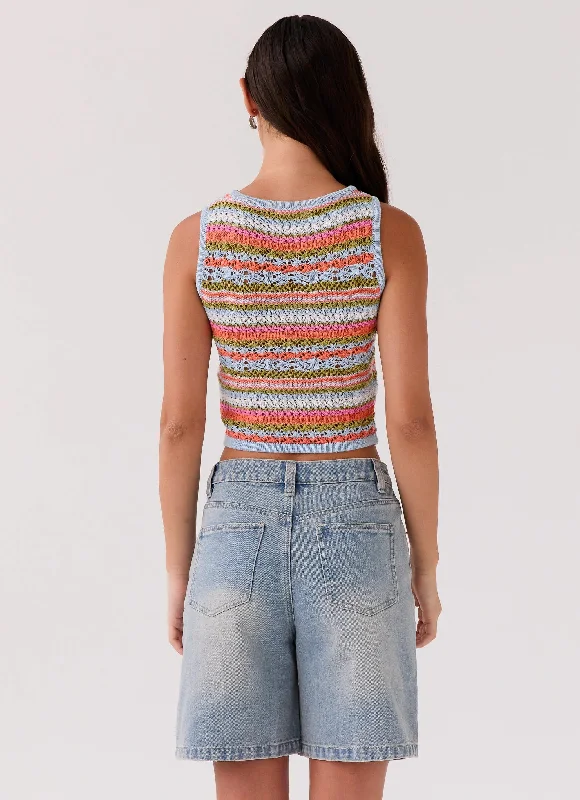 Chromatic Charm Knit Top - Citrus Oasis