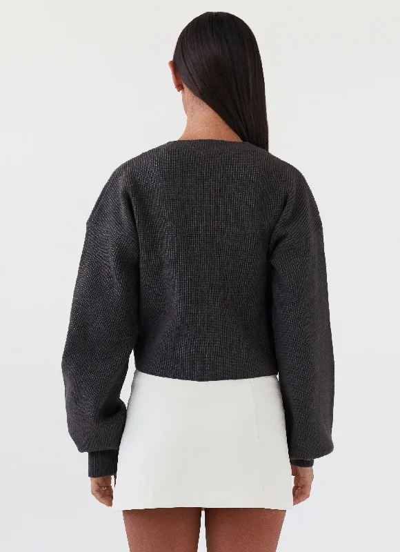 Daphne Knit Cardigan - Charcoal