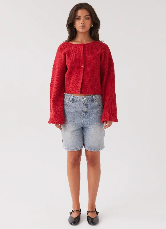 Daphne Knit Cardigan - Cherry