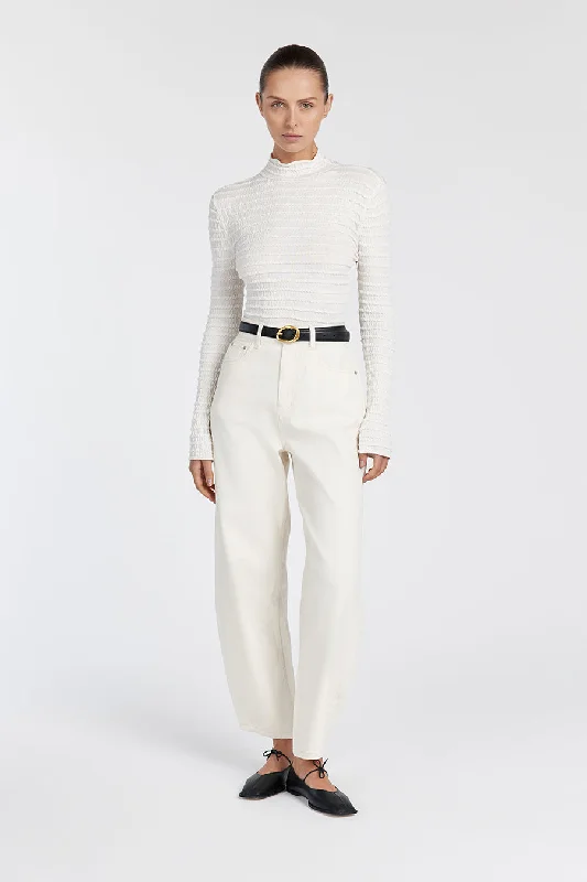 HENDRICK CREAM LONG SLEEVE KNIT TOP