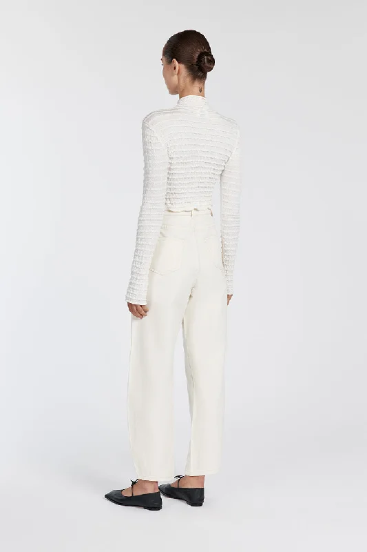 HENDRICK CREAM LONG SLEEVE KNIT TOP