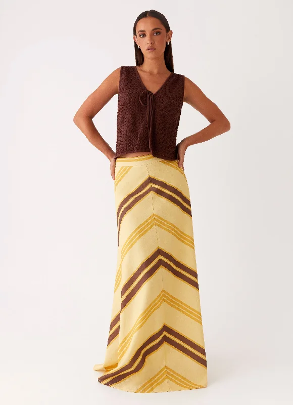 Lillie Knit Tie Vest Top - Chocolate