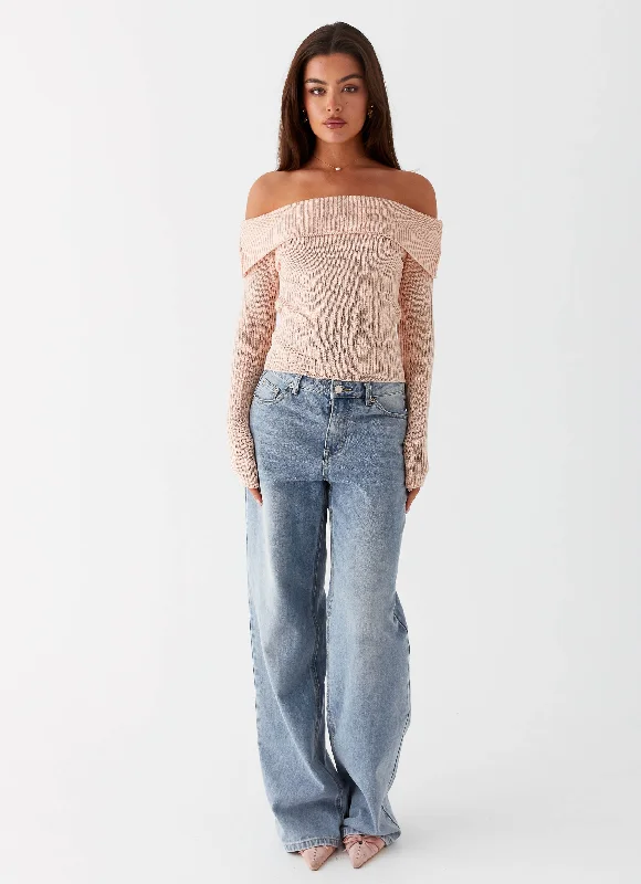 Rina Long Sleeve Knit Top - Blush