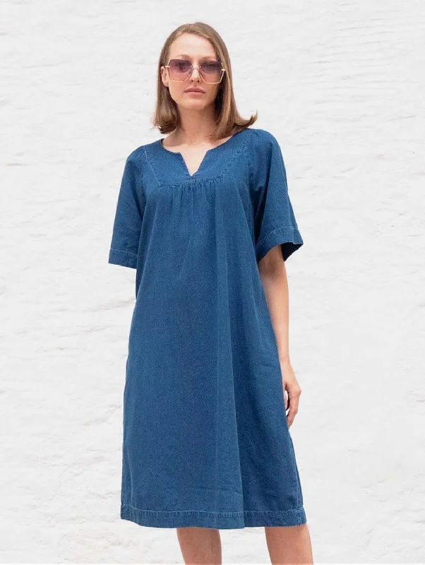 Hara Cotton Pull On Dress | Denim