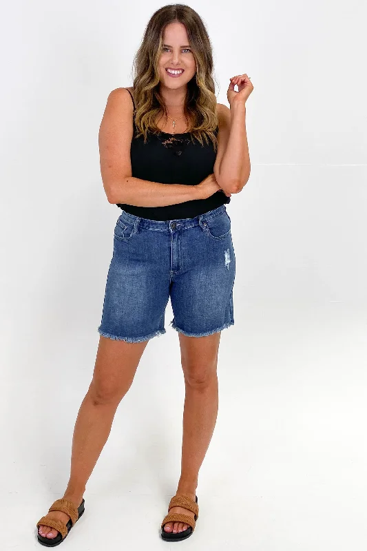 Wakee Ashlee Shorts Blue Denim