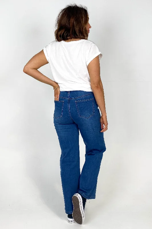 Wakee Gemma Wide Leg Jeans Dark Blue