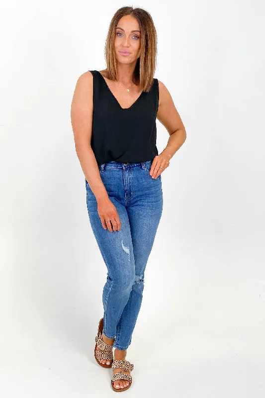 Wakee Mollie Ripped Jean Dark Blue