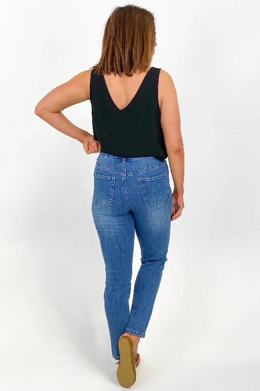 Wakee Mollie Ripped Jean Dark Blue