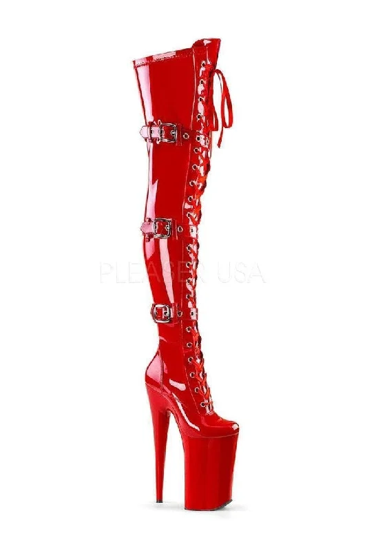 BEYOND-3028 Platform Boot  | Red Patent