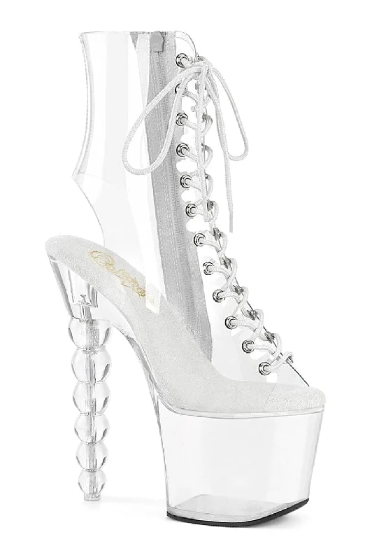 BLISS-1016C Clear Vinyl Ankle Boot