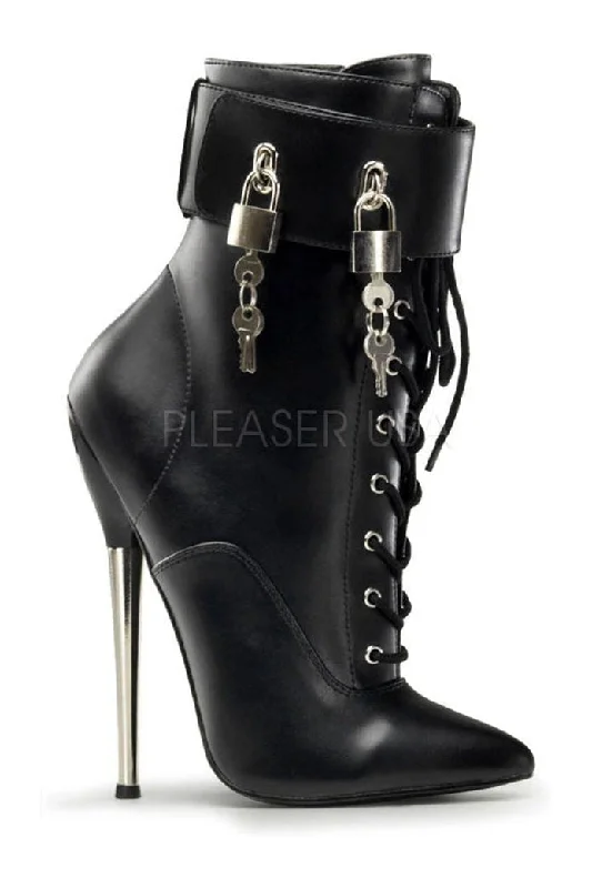 DAGGER-1023 Ankle Boot | Black Faux Leather