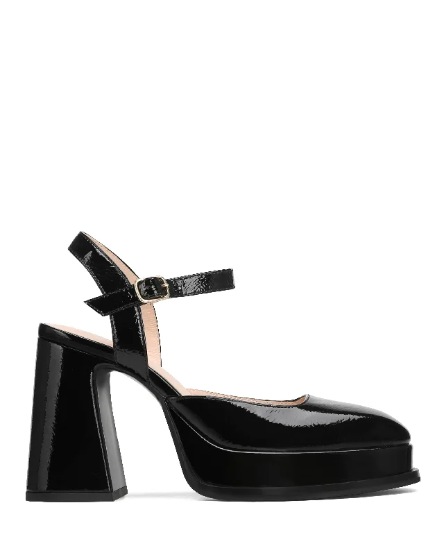 Paloma Crinkle Patent Leather Black