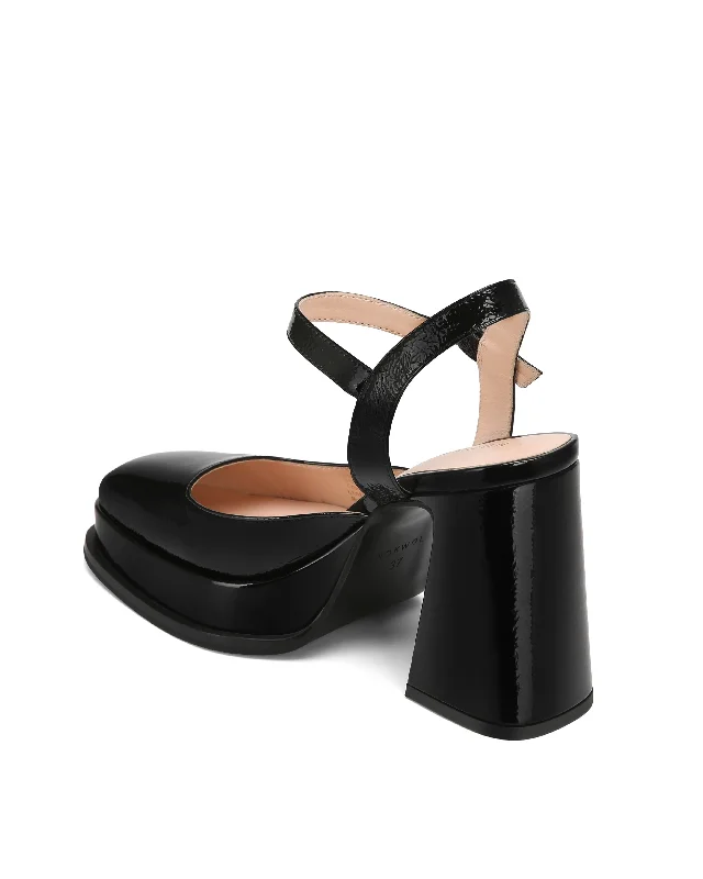 Paloma Crinkle Patent Leather Black