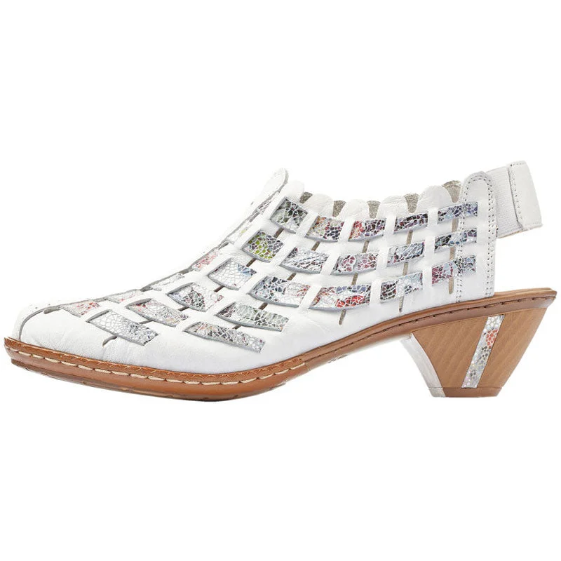 Rieker Sina 78 Slingback Heel White (Women's)