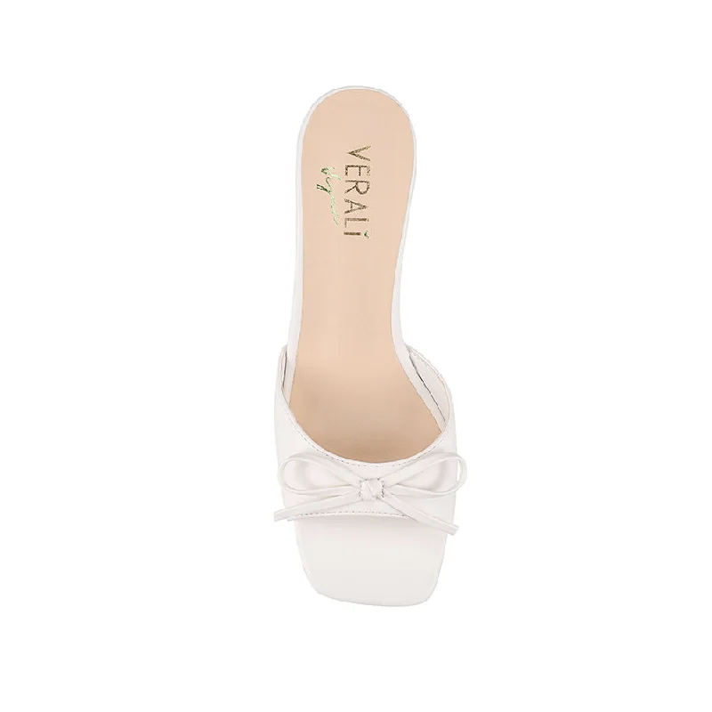 Tay Kitten Heel Mules - Chalk