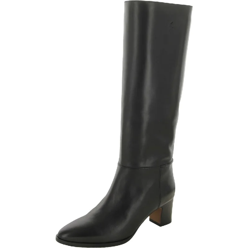 Womens Faux Leather Pull On Knee-High Boots