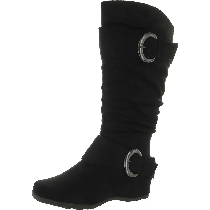 Womens Faux Suede Casual Mid-Calf Boots