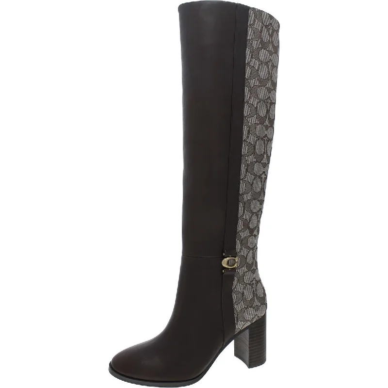 Ollie Womens Leather Riding Knee-High Boots