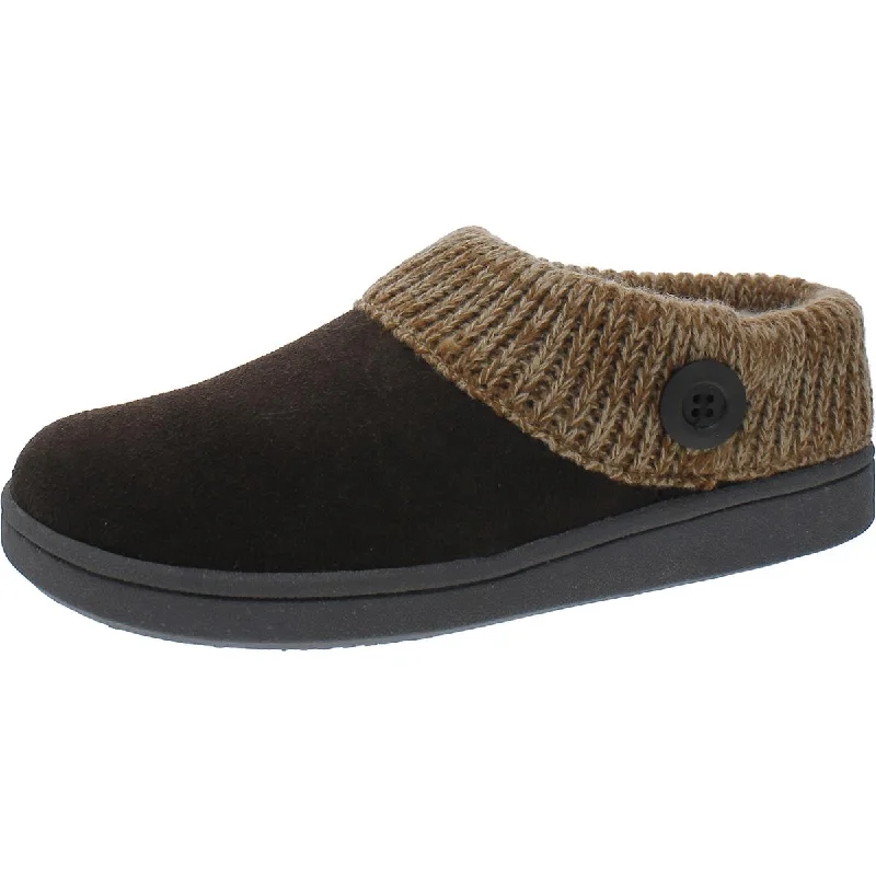 Womens Suede Slip On Bootie Slippers