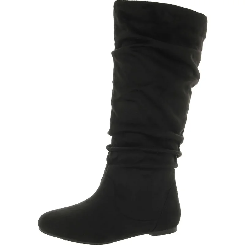 Womens Faux Suede Knee-High Boots