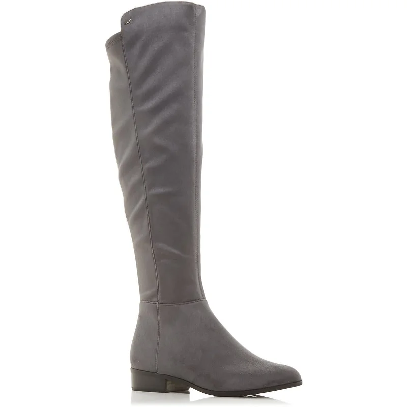 BROMLEY FLAT BOOT Womens Comfort Insole Faux Suede Knee-High Boots