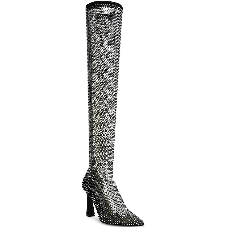 Sapphire Womens Embellished Flexible Over-The-Knee Boots