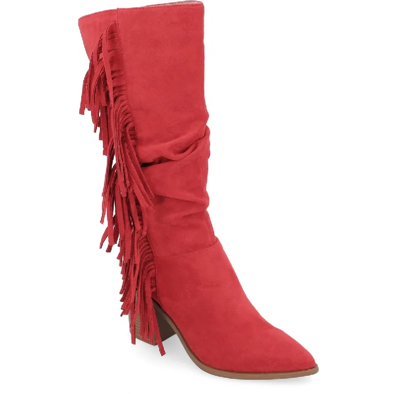 Hartly Womens Extra Wide Calf Faux Suede Mid-Calf Boots